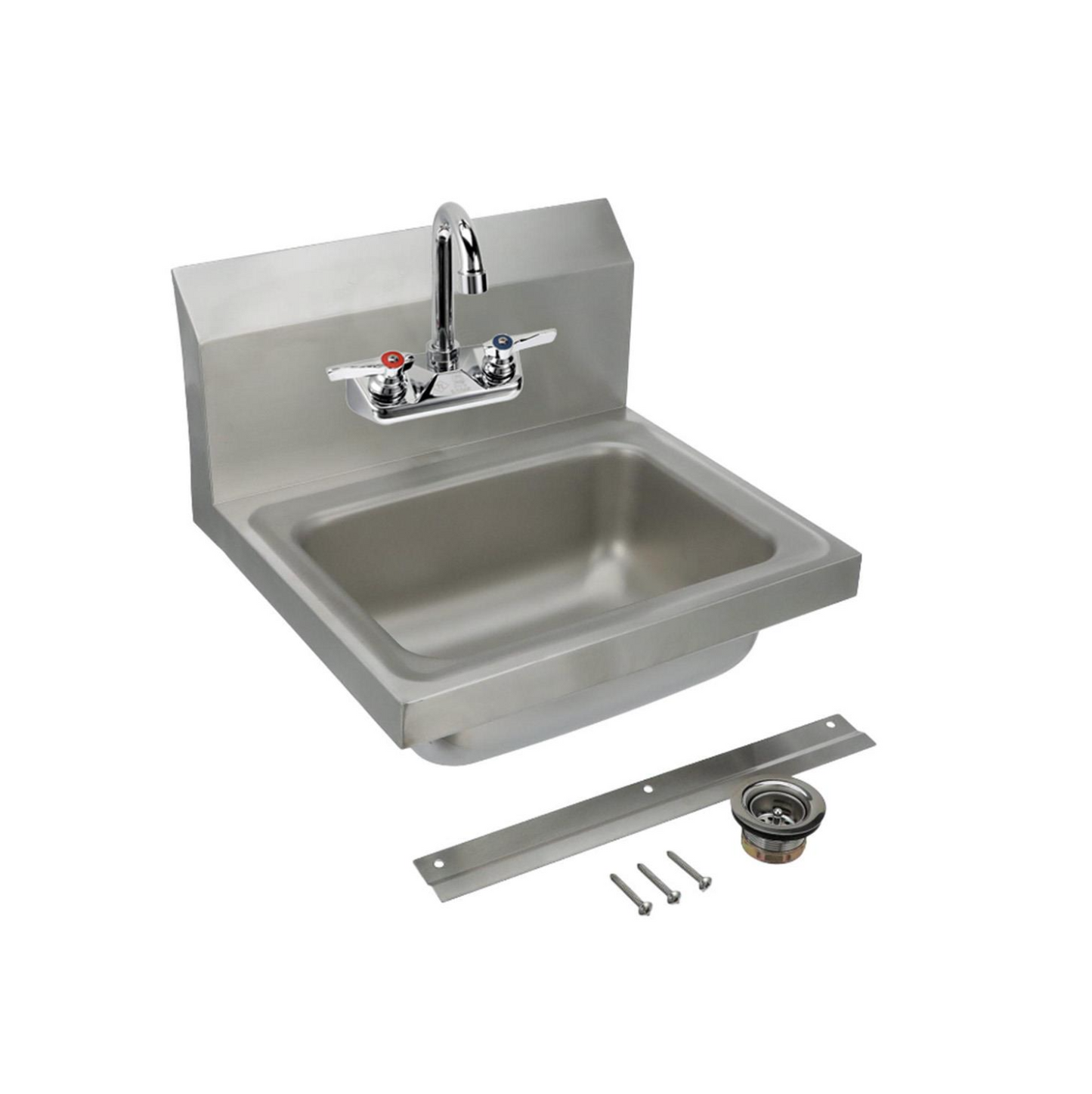 Stainless Steel Wall Mounted Hand Sink, 20 GA, 14" X 10" X 5" with TOP-LINE® TLL15-4000SE1 Faucet, CSA