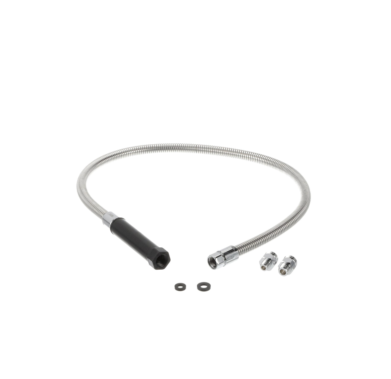 Encore® Commercial Duty 44" Stainless Steel Pre-Rinse Hose with Grip & Universal Adapter