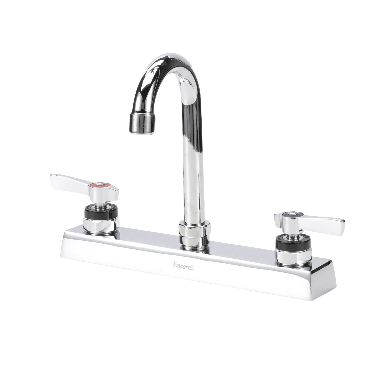 Encore 8" OC Deck Mount Faucet with 3-1/2" Swivel Gooseneck Spout