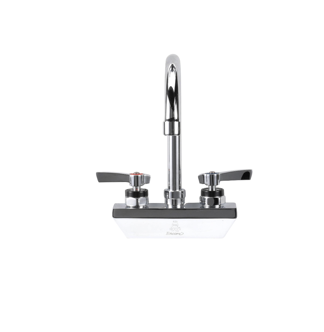 Encore 4" OC Wall Mount Faucet Ceramic Valves with 6" Swivel Gooseneck Spout