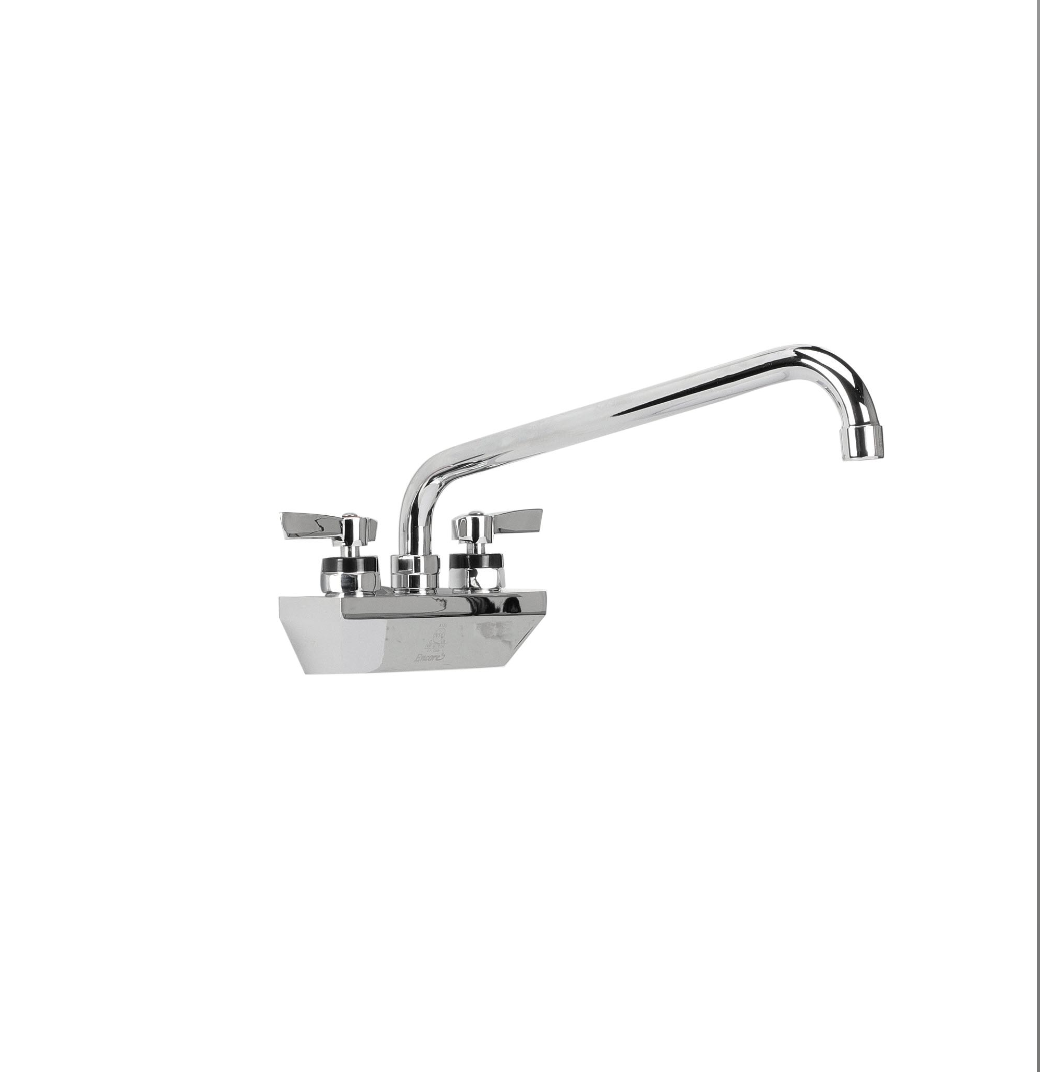 Encore 4" OC Wall Mount Faucet Ceramic Valves with 12" Swivel Spout