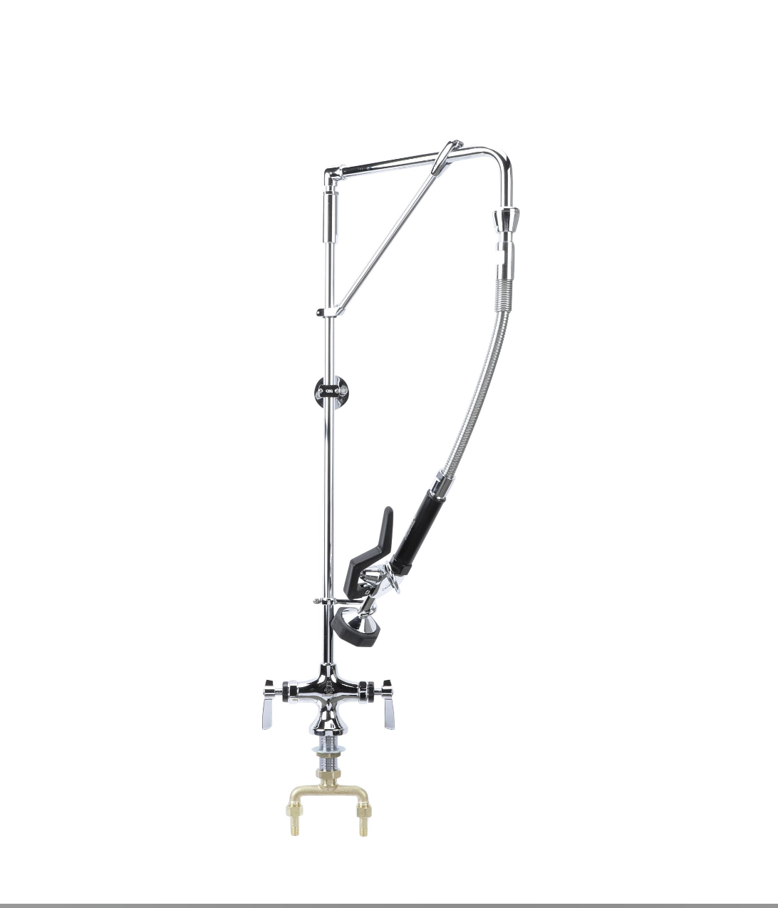 Encore Single Hole Deck Mount Swivel Arm Pre Rinse Assembly with Riser Support and 12" Swing Arm