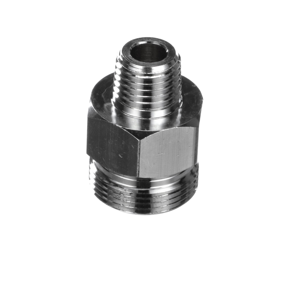 Brass Chrome Plated Pre-Rinse Hose Adapter Converts Encore Hose to Fit Fisher Pre-Rinse