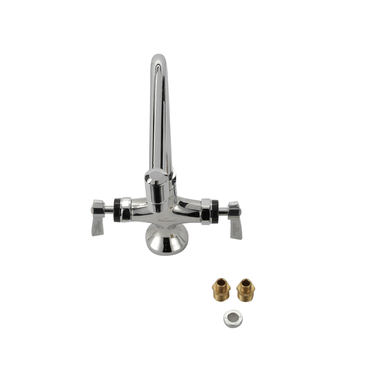 Encore® Brass Chrome Plated Double Pantry Faucet with 8" Swivel Cast Spout and Ceramic Valves