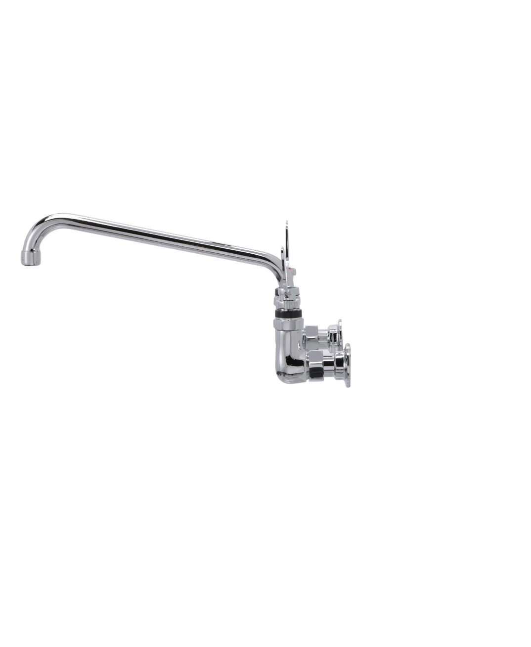 Encore® 8" OC. Brass Chrome Plated Wall Mount Faucet with 12" Swivel Spout 4" Blade Handles