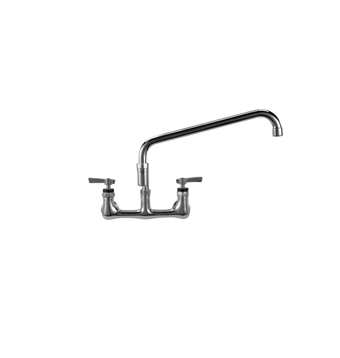 Encore® 8" OC. Brass Chrome Plated Wall Mount Faucet with 24" Double Jointed Swivel Spout
