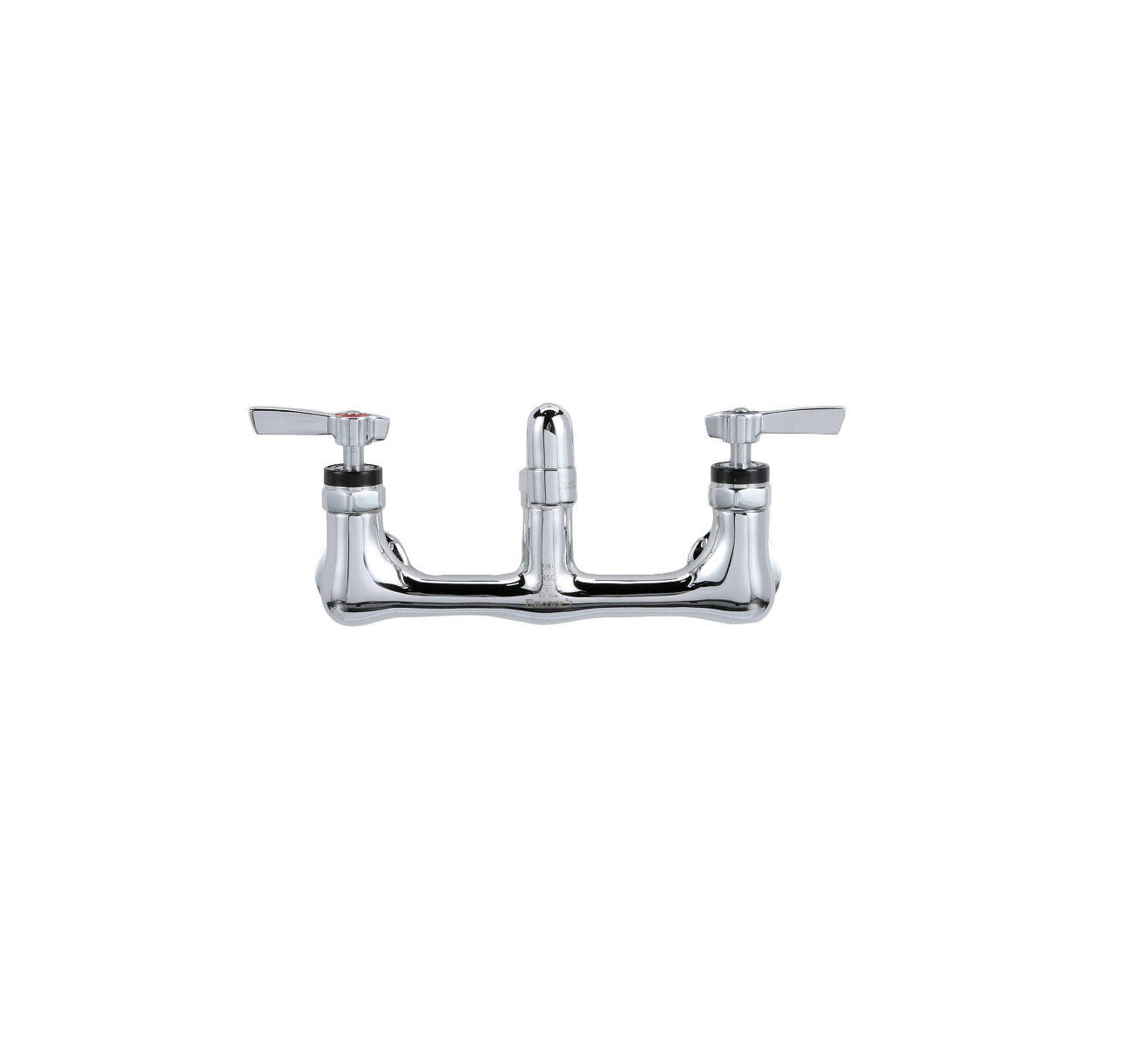 Encore® 8" OC. Brass Chrome Plated Wall Mount Faucet Ceramic Valves with 8" Swivel Cast Spout