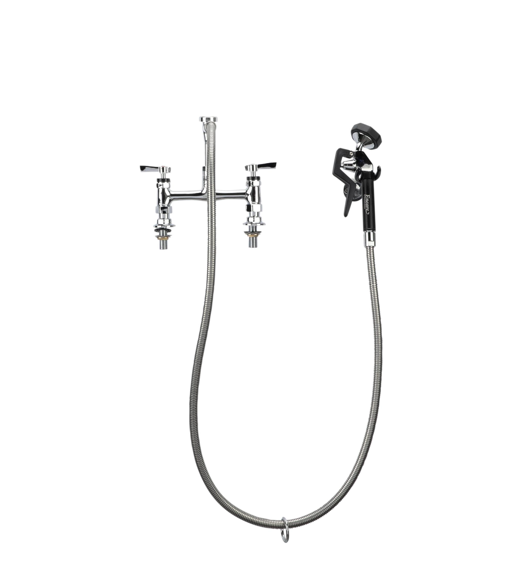 Encore® 8" OC Brass Chrome Plated Deck Mount Utility Spray Assembly Ceramic Valves with 72" Hose