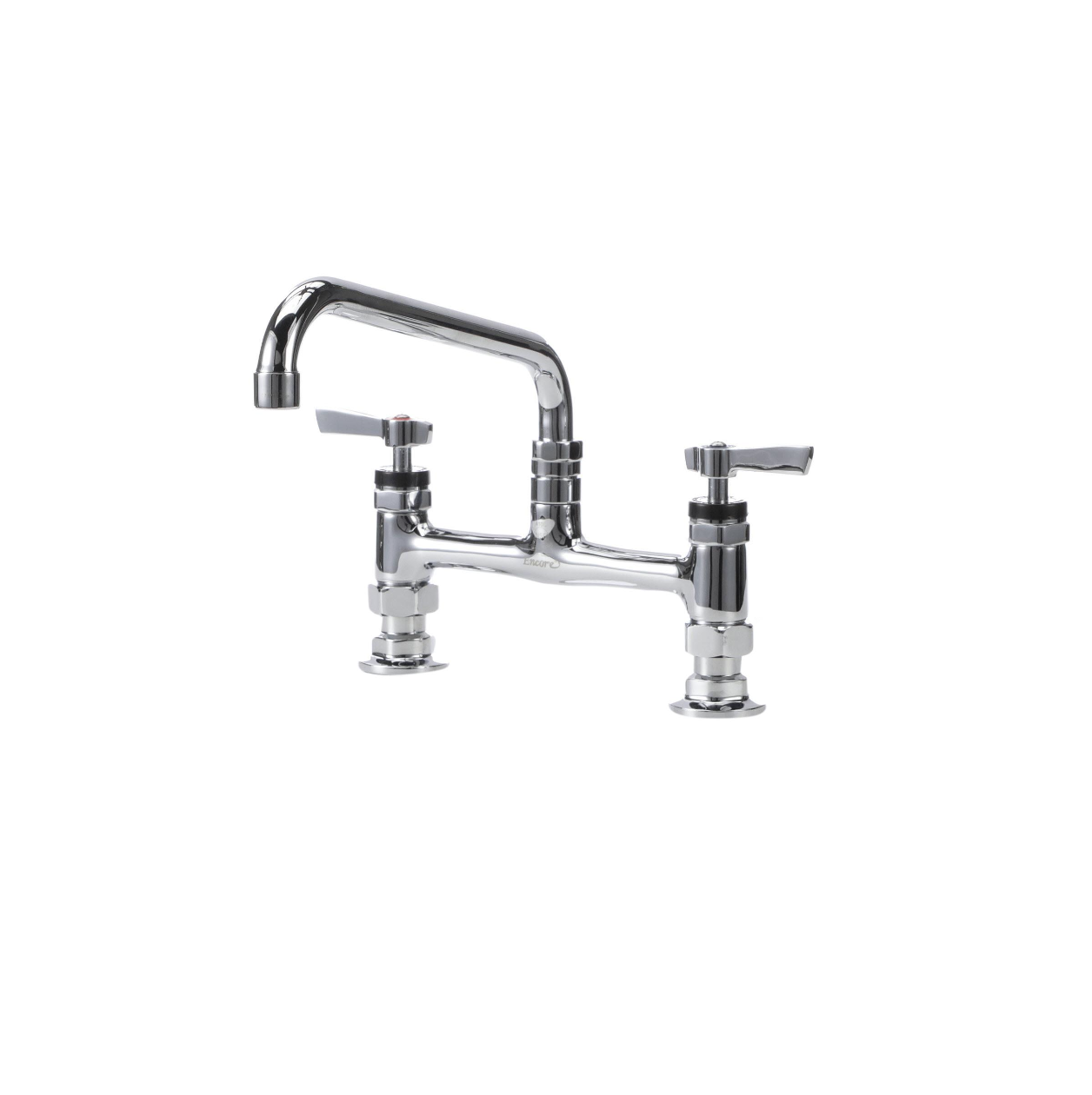 Encore® 8" OC Brass Chrome Plated Deck Mount Faucet with 10" Swivel Spout