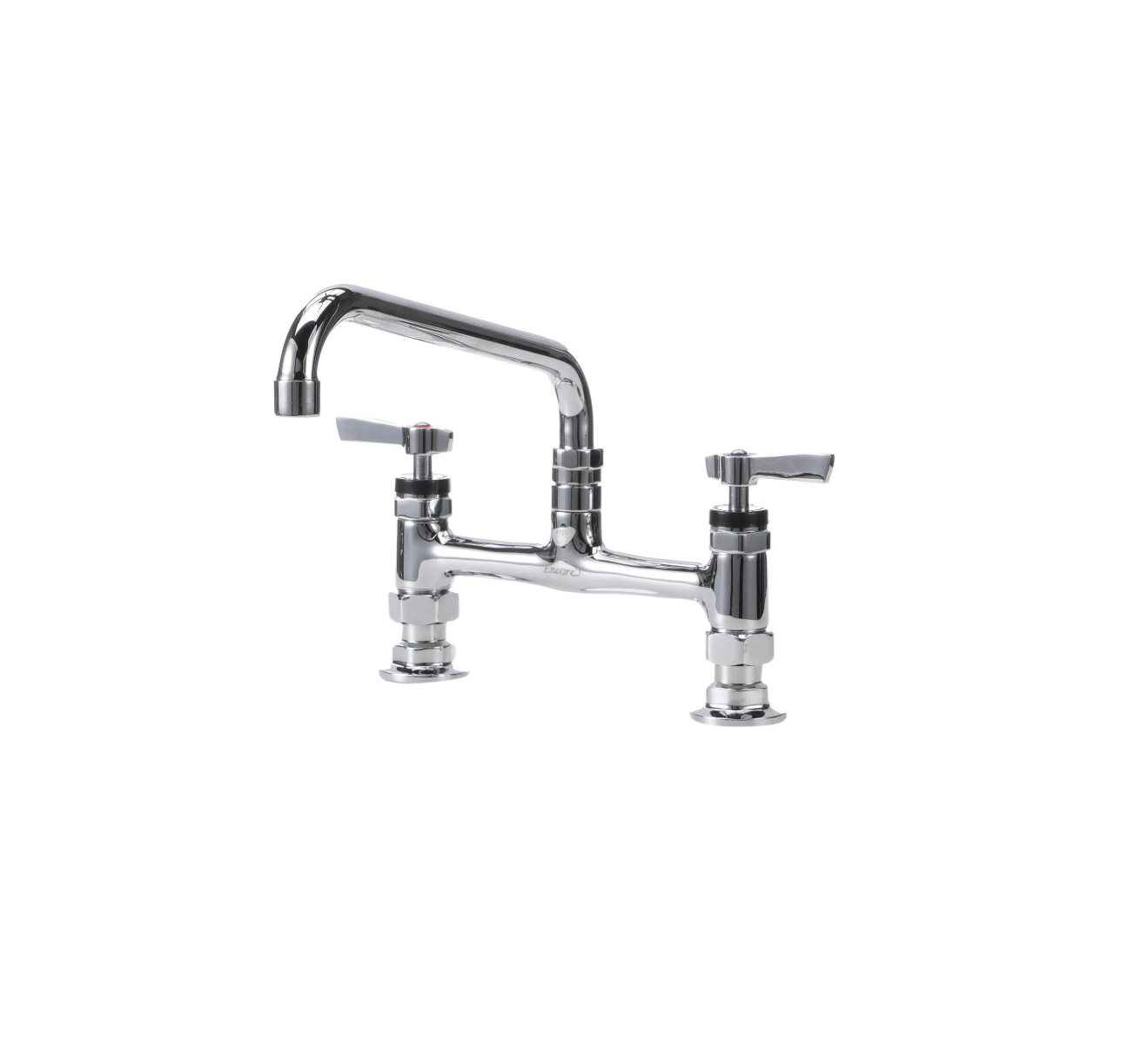 Encore® 8" OC Brass Chrome Plated Deck Mount Faucet with 12" Swivel Spout