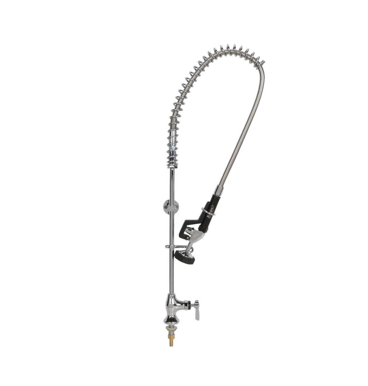 Encore® Brass Chrome Plated Single Deck Mount Pre-Rinse with Ceramic Valves and Wall Bracket