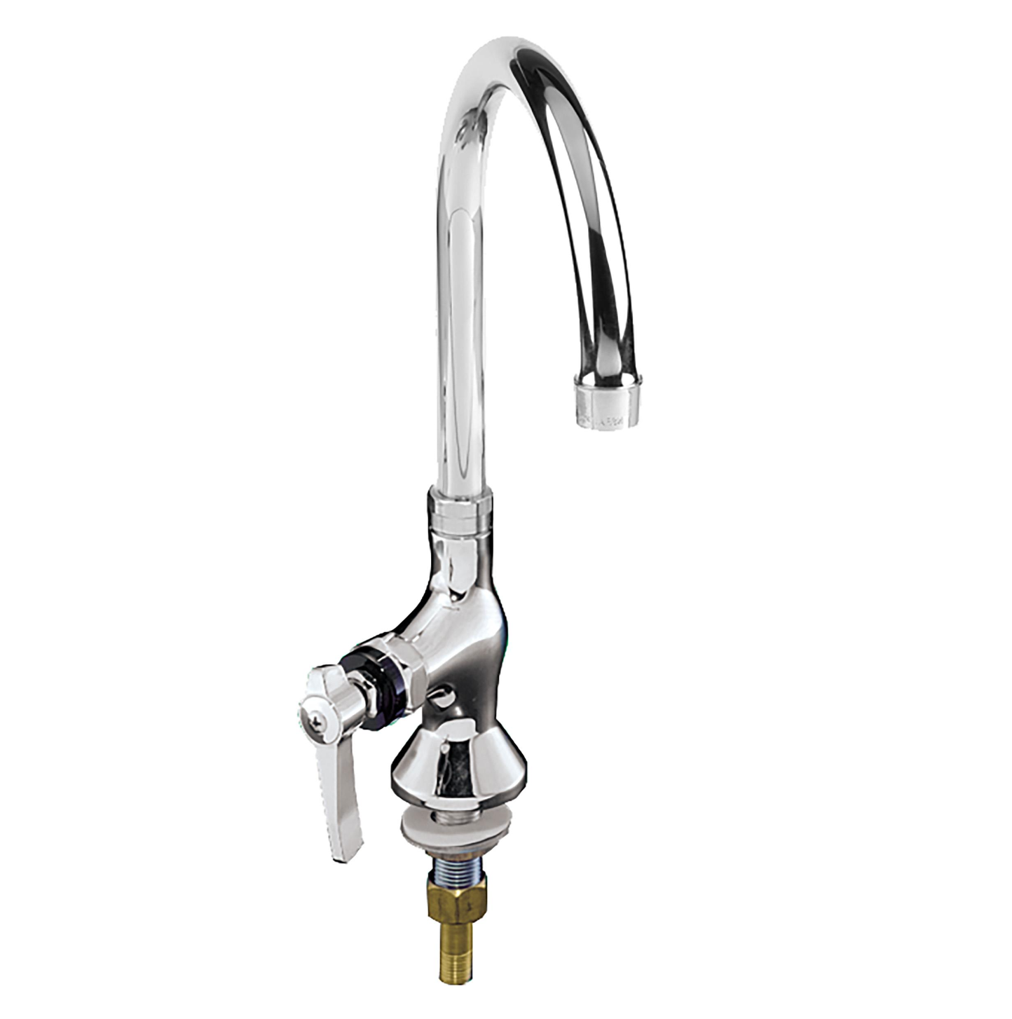 Encore® Brass Chrome Plated Single Pantry Deck Mount Faucet 6" Swivel Gooseneck Spout and Lever Handle