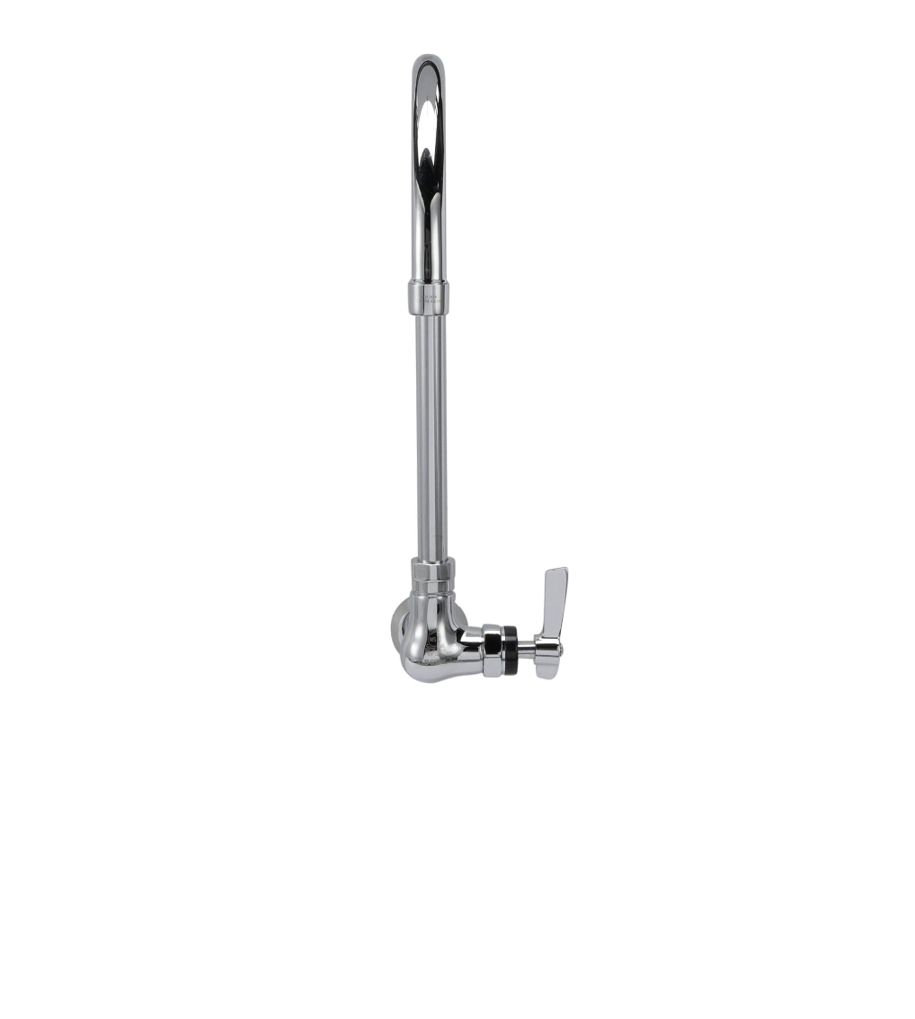 Encore® Brass Chrome Plated Single Wall Mount Faucet with 8-1/2" Swivel Gooseneck Spout