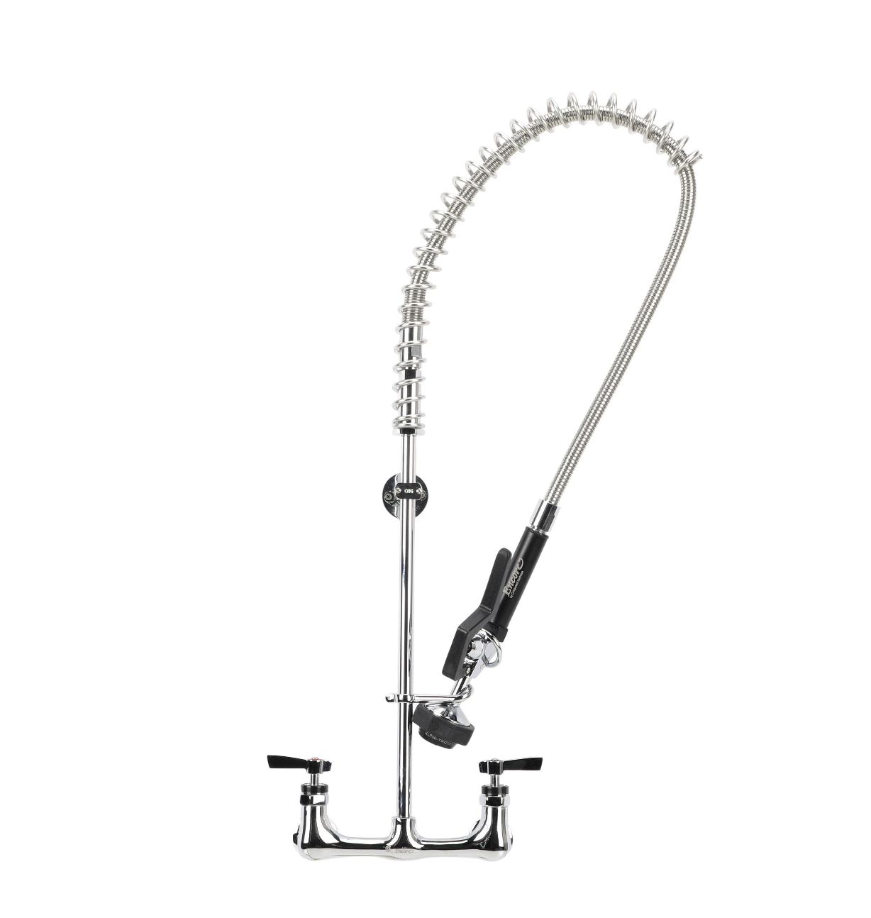Encore® 8" OC Wall Mount Pre-Rinse Assembly Ceramic Valves with Stainless Steel Spring and 1.05 gpm PowerPulse™ Utility Spray