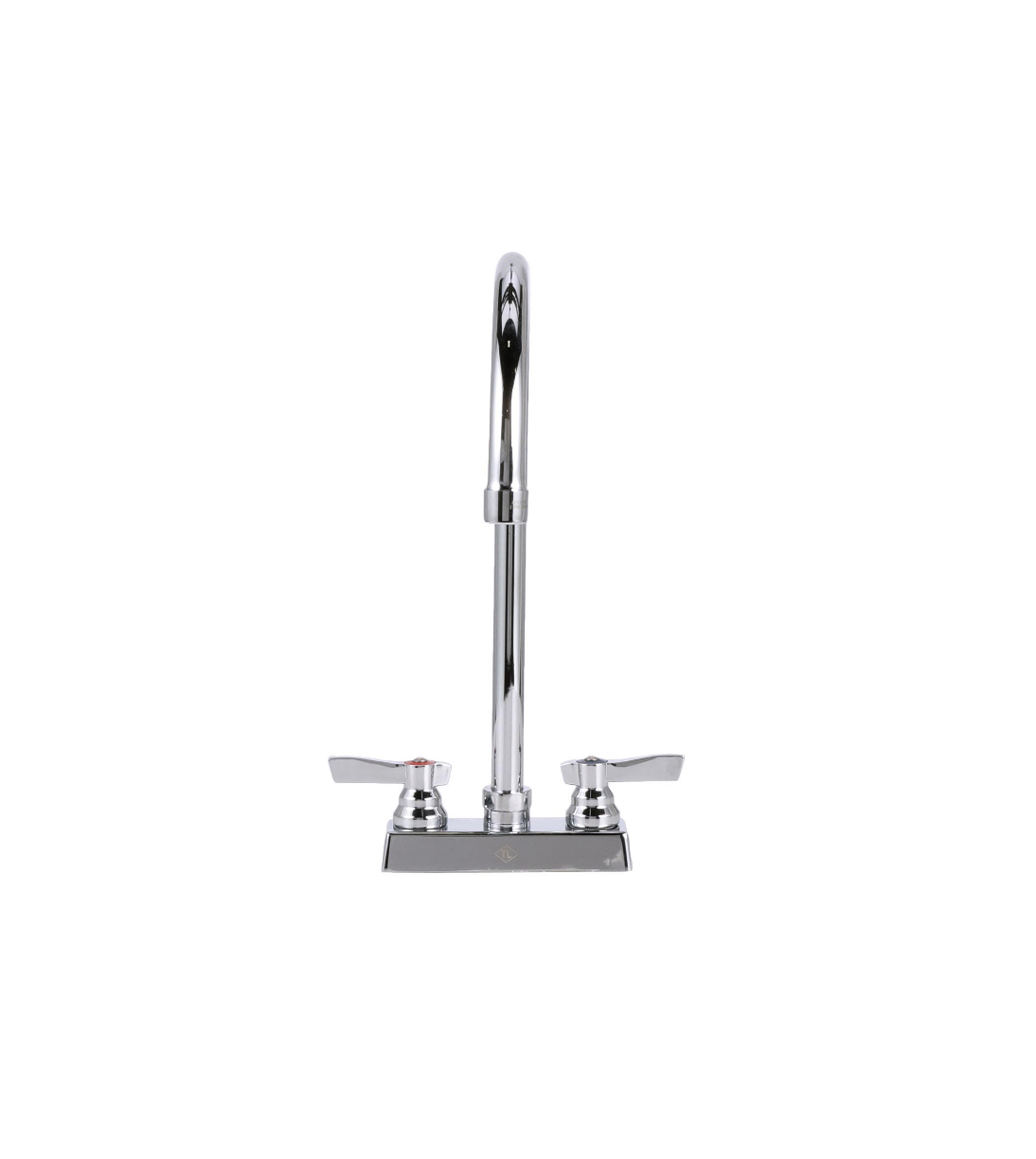 TOP-LINE® 4" OC Deck Mount Faucet Ceramic Valves with 8" Swivel Gooseneck Spout