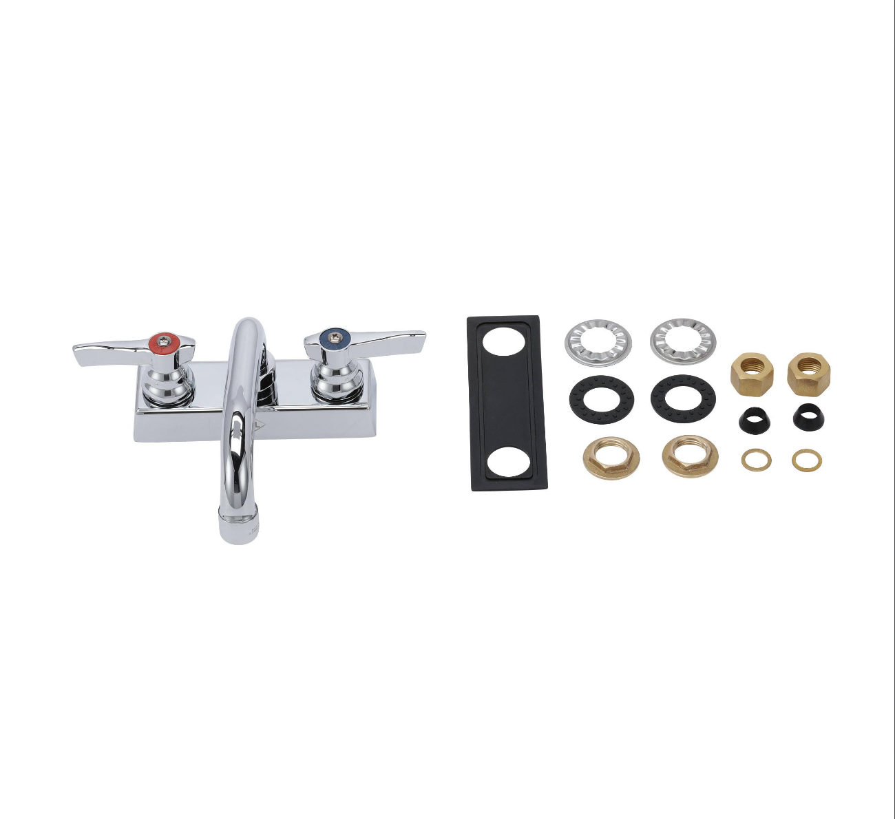 TOP-LINE® 4" OC Deck Mount Faucet Ceramic Valves with 6" Swivel Spout