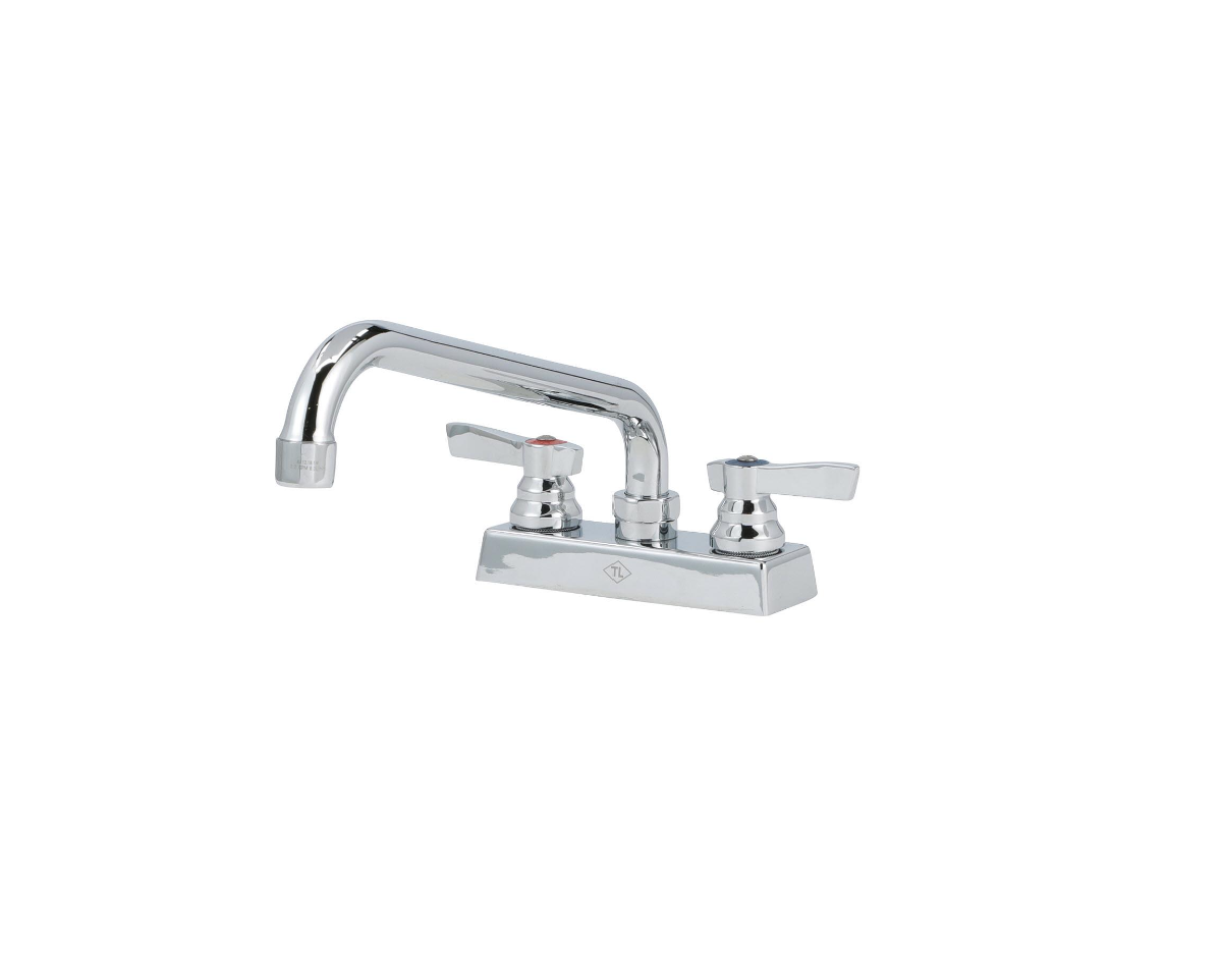 TOP-LINE® 4" OC Deck Mount Faucet Ceramic Valves with 12" Swivel Spout