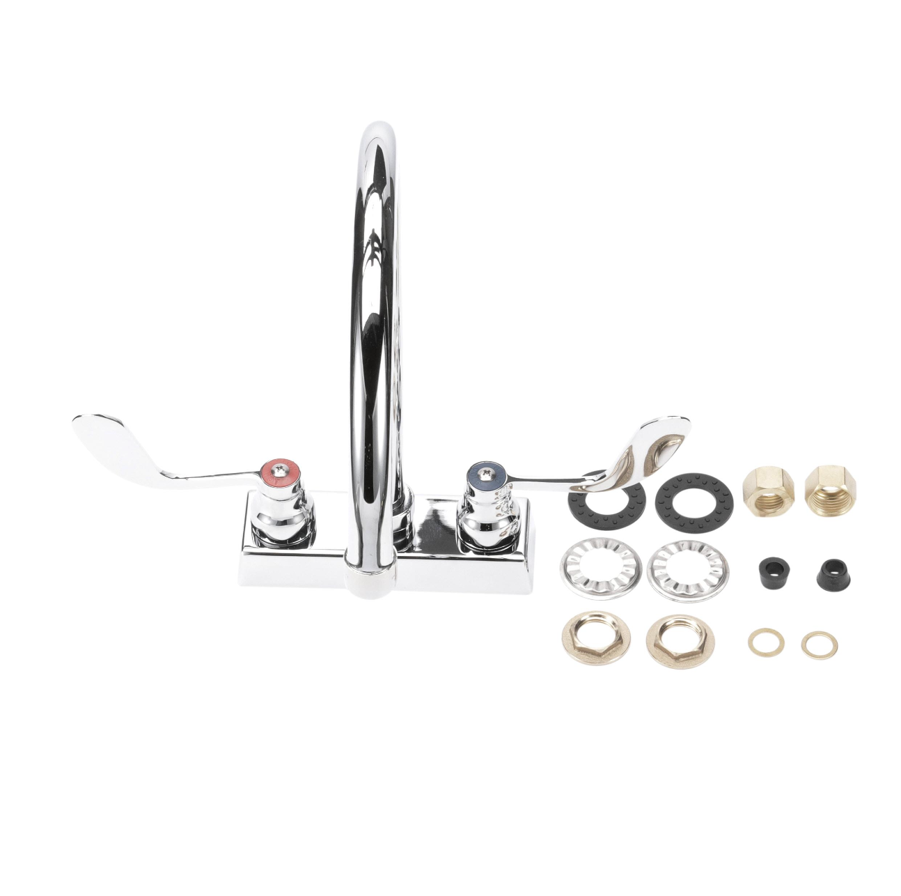 TOP-LINE® 8" OC Deck Mount Faucet Ceramic Valves with 8-1/2" Swivel Gooseneck Spout