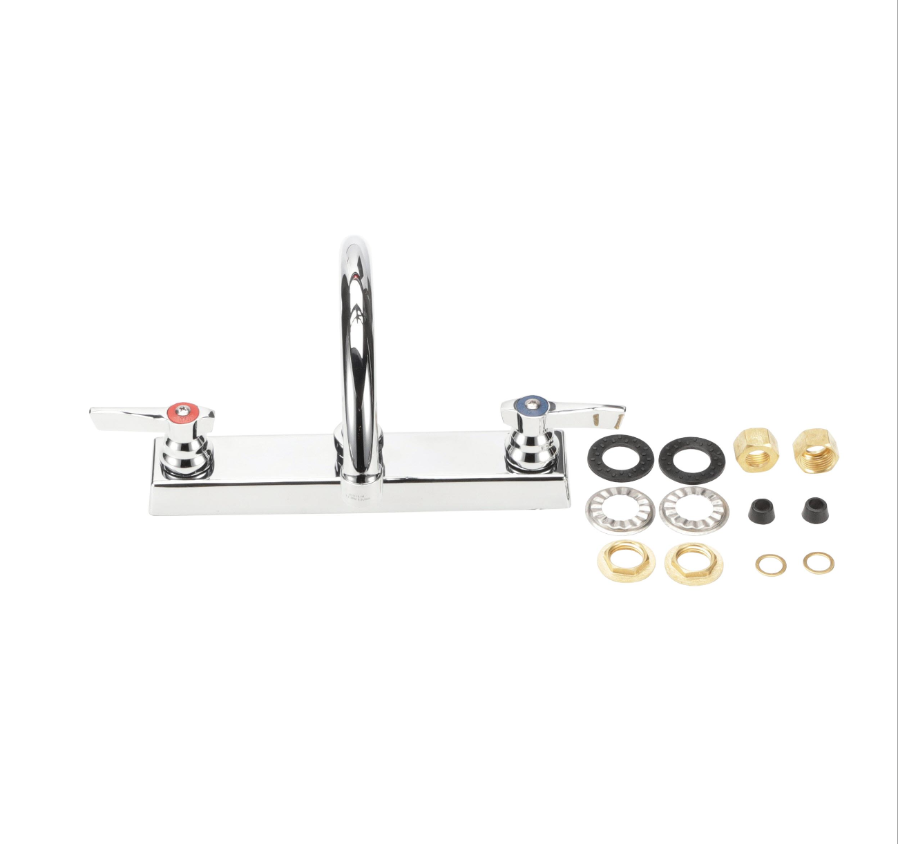 TOP-LINE® 8" OC Deck Mount Faucet Ceramic Valves with 6" Swivel Gooseneck Spout
