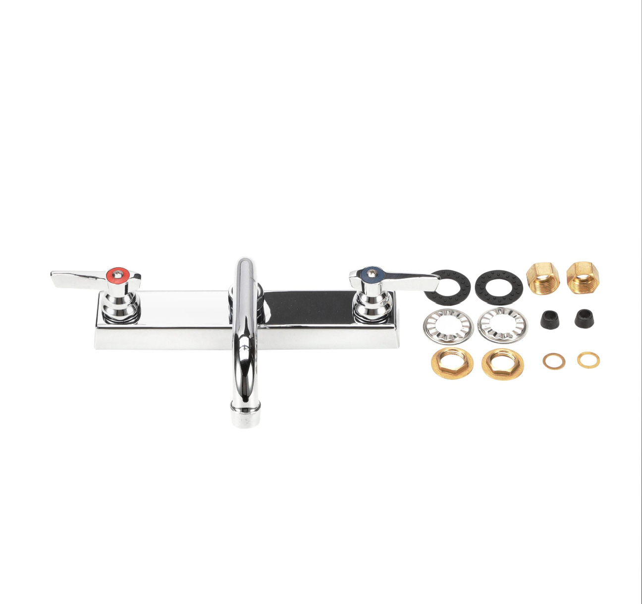 TOP-LINE® 8" OC Deck Mount Faucet Ceramic Valves with 10" Swivel Spout