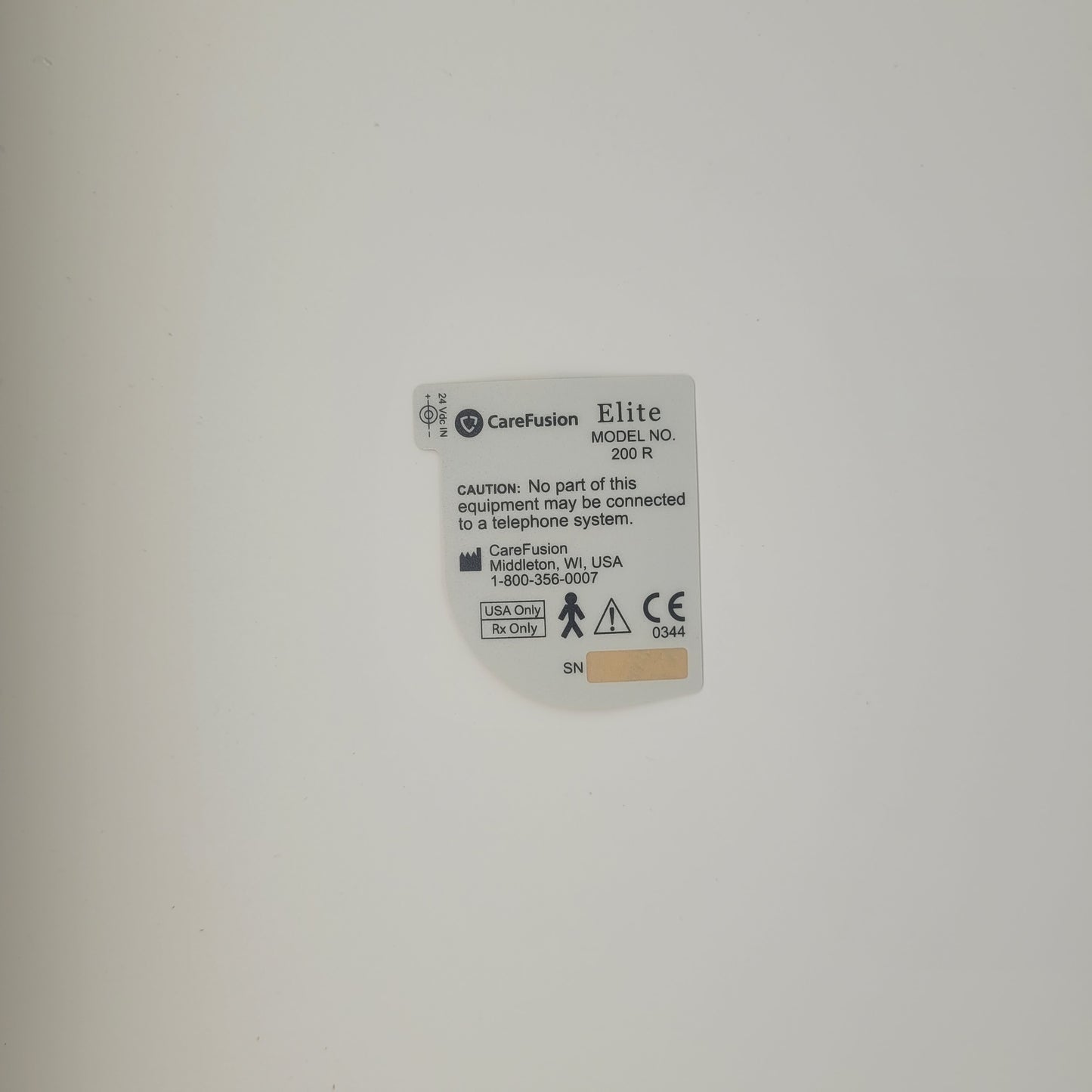 NP0542 Back Label for Elite 200R