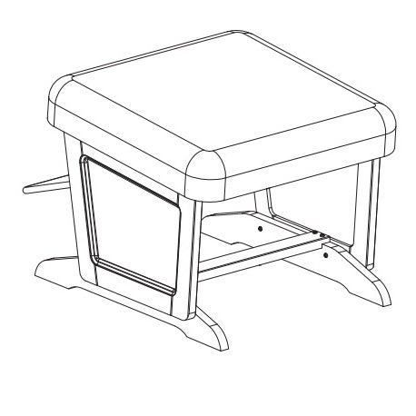 W0F-22 Fixed Wooden Ottoman with Footrest