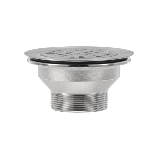 Encore® Brass Free Flow Drain 3-1/8" Sink Opening 2" Outlet with Stainless Steel Flat Strainer