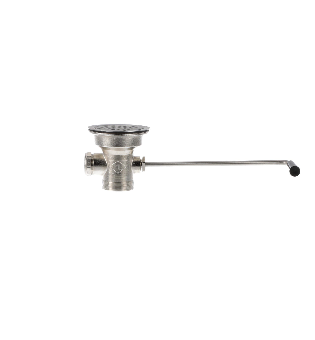 TOP-LINE® Twist Handle Drain, 3-1/2" Sink Opening, 2" Outlet with 1-1/2" Male Reducer