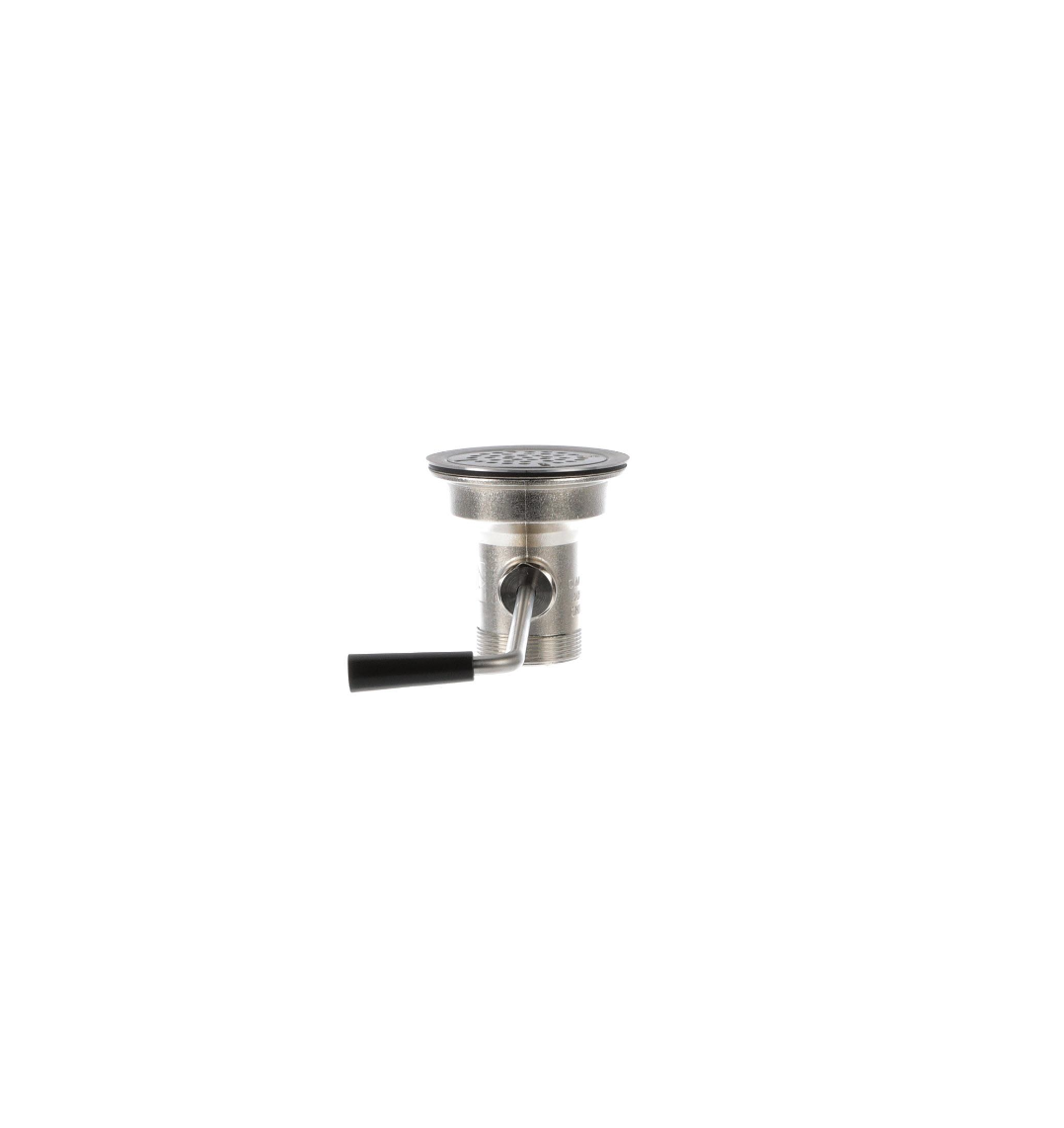TOP-LINE® Twist Handle Drain, 3-1/2" Sink Opening, 2" Outlet with 1-1/2" Male Reducer