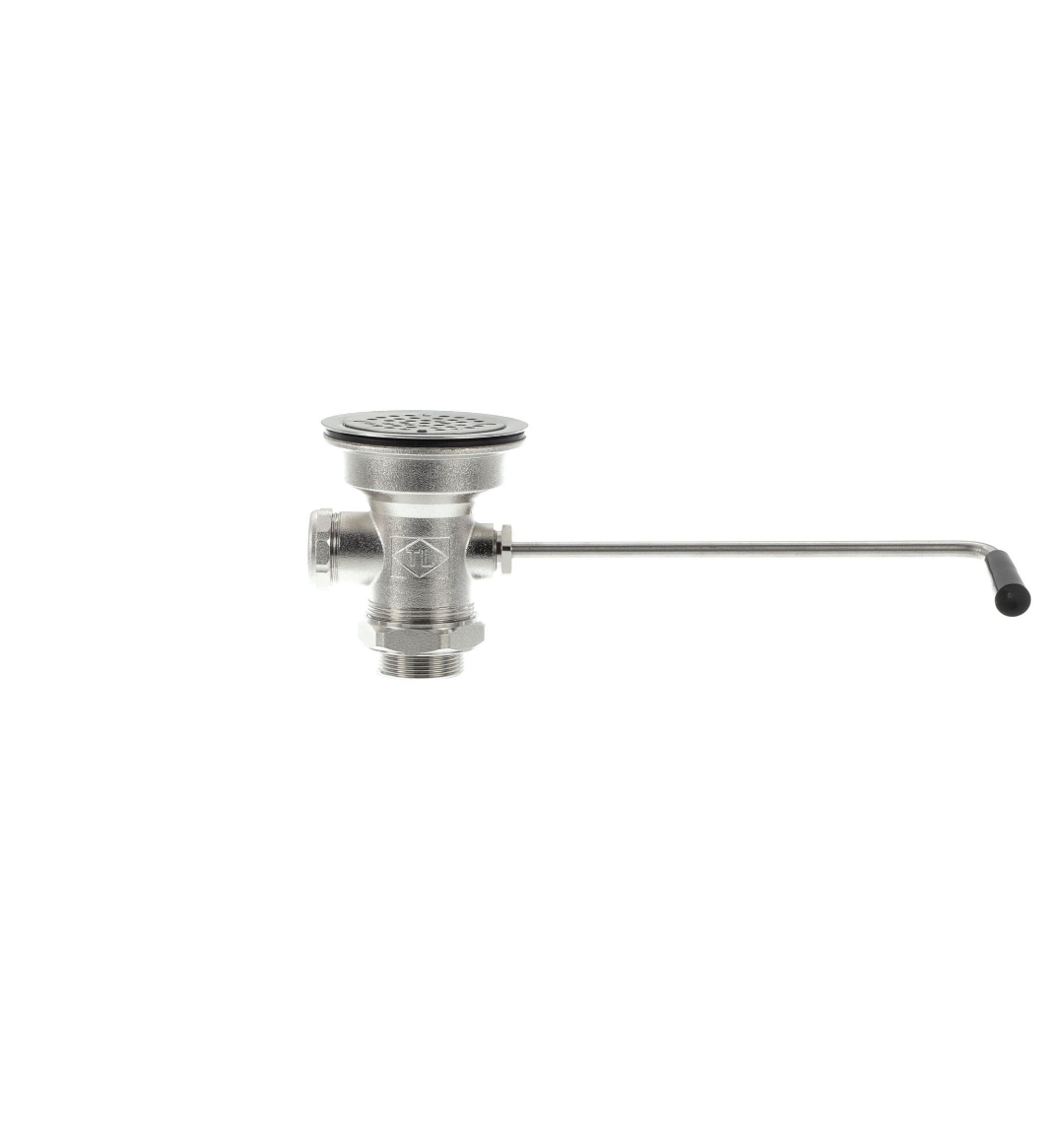 TOP-LINE® Twist Handle Drain, 3-1/2" Sink Opening, 2" Outlet with 1-1/2" Brass Male Reducer