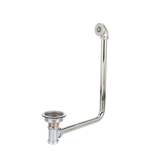 Encore® Duo Basket Drain, with Overflow Assembly, 3-1/2" Sink Opening, 4-1/2" Face Flange, 18-8 Stainless Steel,1/2" NPT