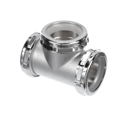 Encore® Tee, 1-1/2" x 1-1/2" x 1-1/4", Nickel Plated Brass
