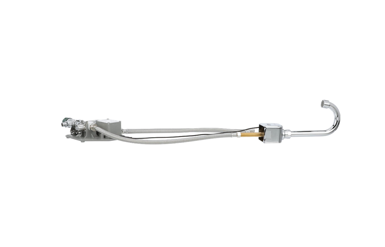 Intelli-Flo EZ Electronic Deck Mount Faucet 3-1/2" Gooseneck Spout AC Powered with Thermostatic Mixing Valve and 1.5 gpm Laminar Flow Vandal Resistant