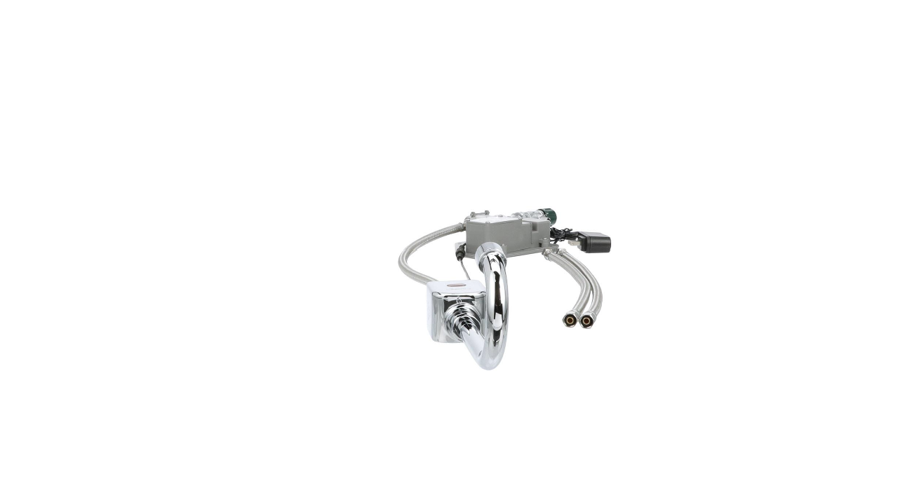 Intelli-Flo EZ Electronic Deck Mount Faucet 3-1/2" Gooseneck Spout AC Powered with Thermostatic Mixing Valve and 1.5 gpm Laminar Flow Vandal Resistant