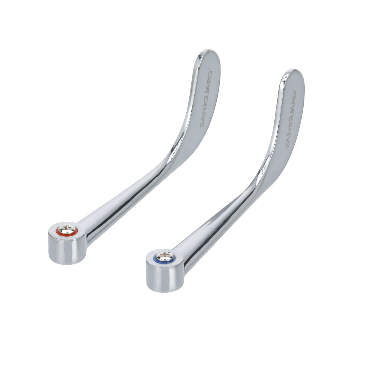 Encore® Wrist Blade Handles, Universal, 6", Chrome Plated, Includes: Indicators & Screws (Pair), ADA