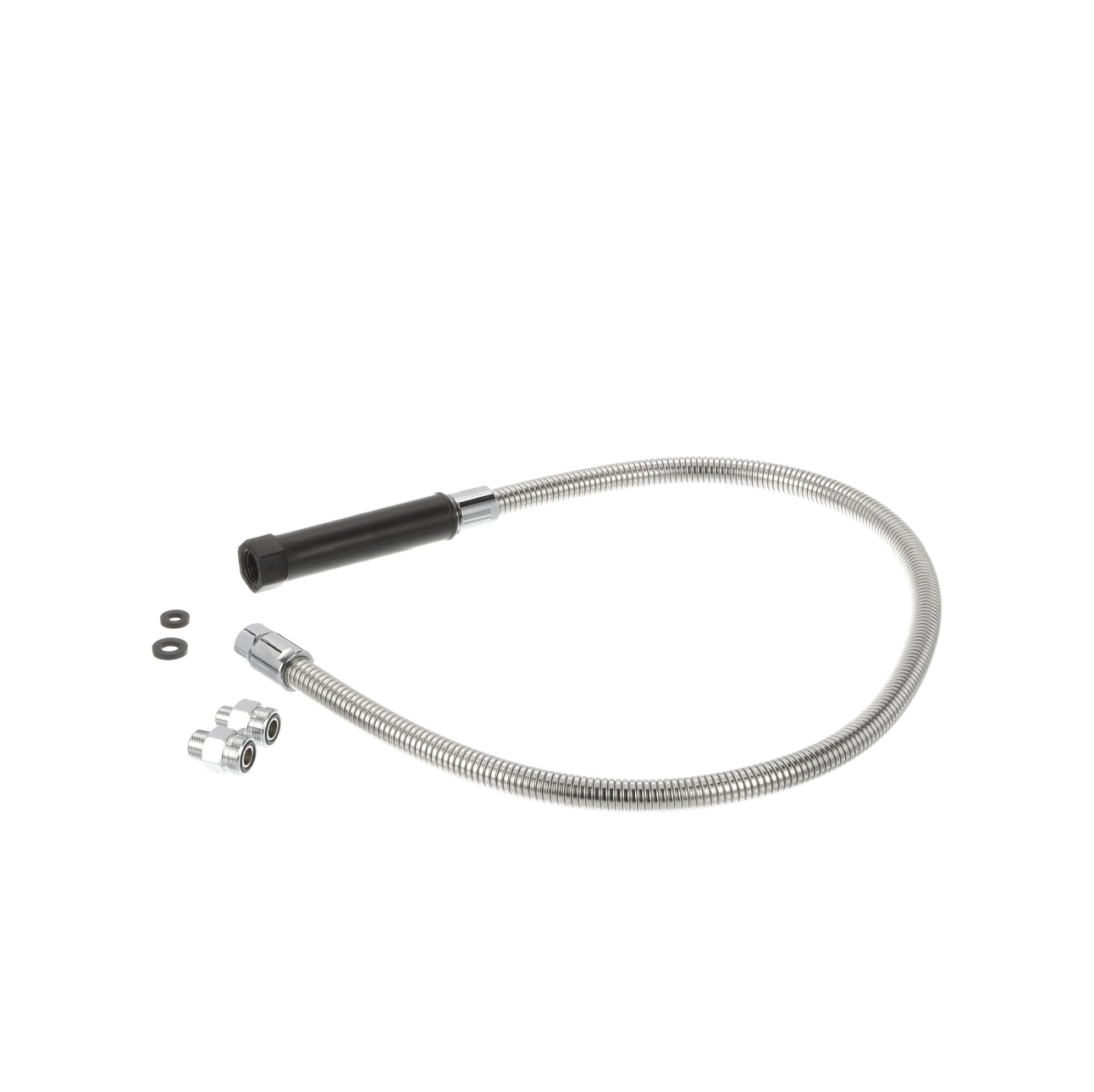 Encore® Commercial Duty 44" Stainless Steel Pre-Rinse Hose with Grip & Universal Adapter