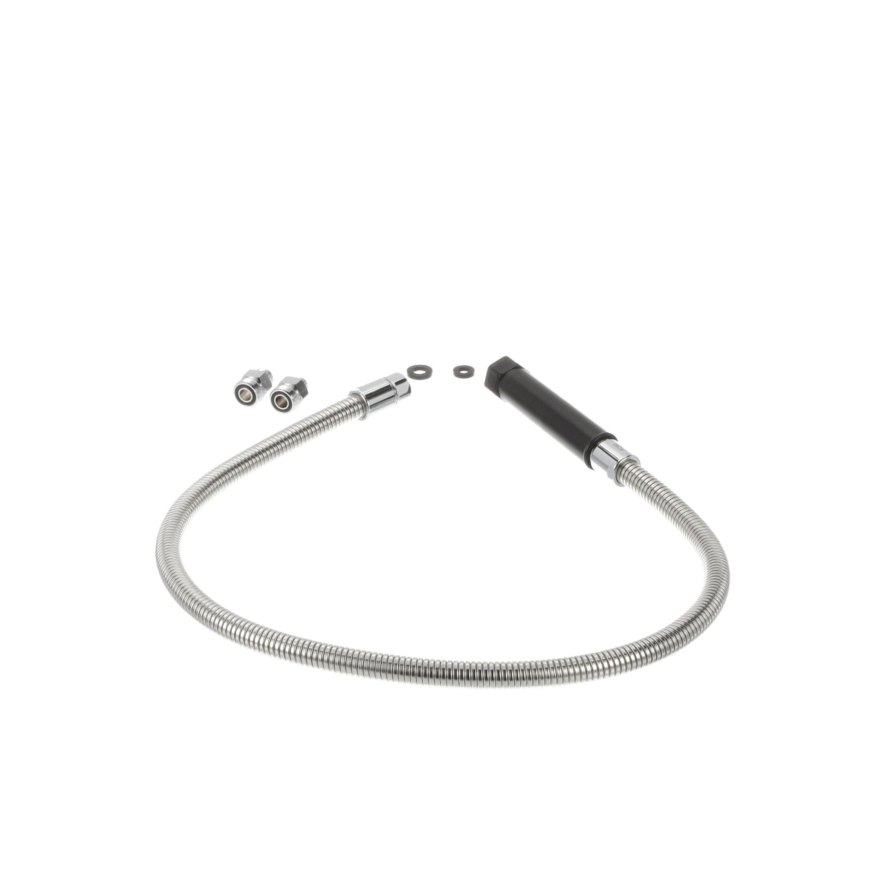 Encore® Commercial Duty 44" Stainless Steel Pre-Rinse Hose with Grip & Universal Adapter