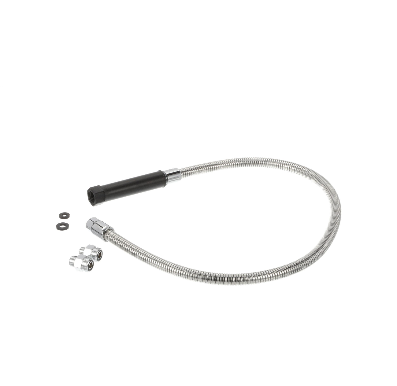 Encore® Commercial Duty 60" Stainless Steel Pre-Rinse Hose with Grip & Universal Adapter