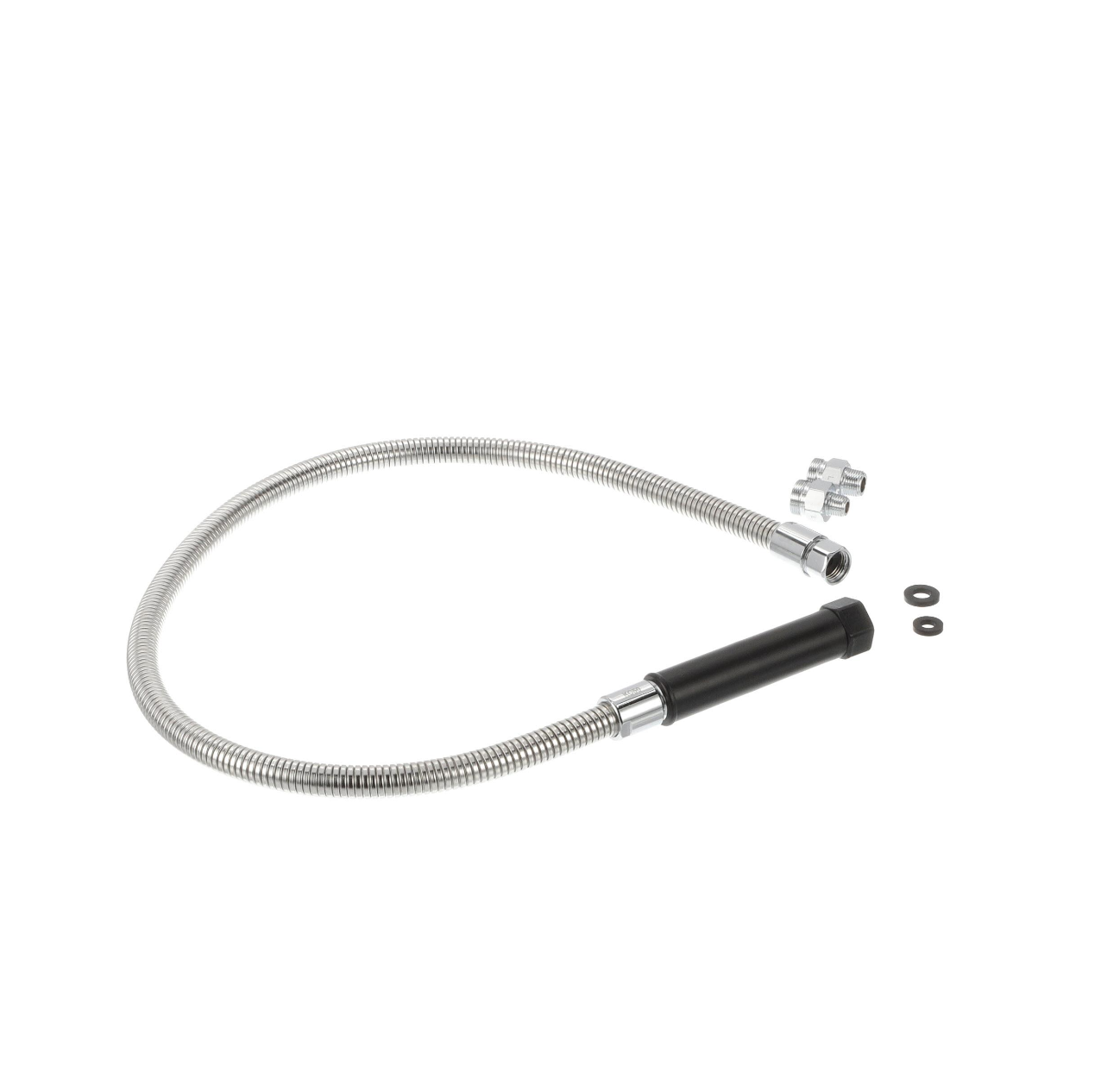 Encore® Commercial Duty 60" Stainless Steel Pre-Rinse Hose with Grip & Universal Adapter