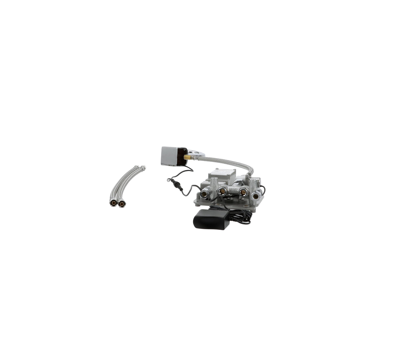 Intelli-Flo EZ Electronic Wall Mount Faucet AC Power 3-1/2" Gooseneck Spout with Manual Mixing Valve and 1.5 gpm Laminar Flow Vandal Resistant