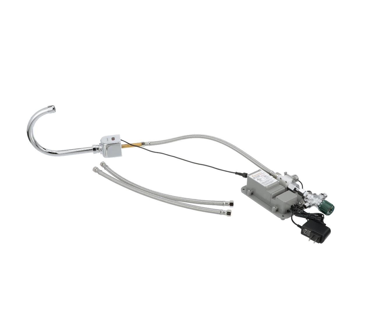 Intelli-Flo EZ Electronic Deck Mount Faucet 6-1/2" Gooseneck Spout AC Powered with Thermostatic Mixing Valve and 1.5 gpm Laminar Flow