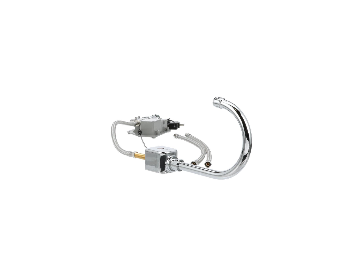 Intelli-Flo EZ Electronic Deck Mount Faucet 6-1/2" Gooseneck Spout AC Powered with Thermostatic Mixing Valve and 1.5 gpm Laminar Flow