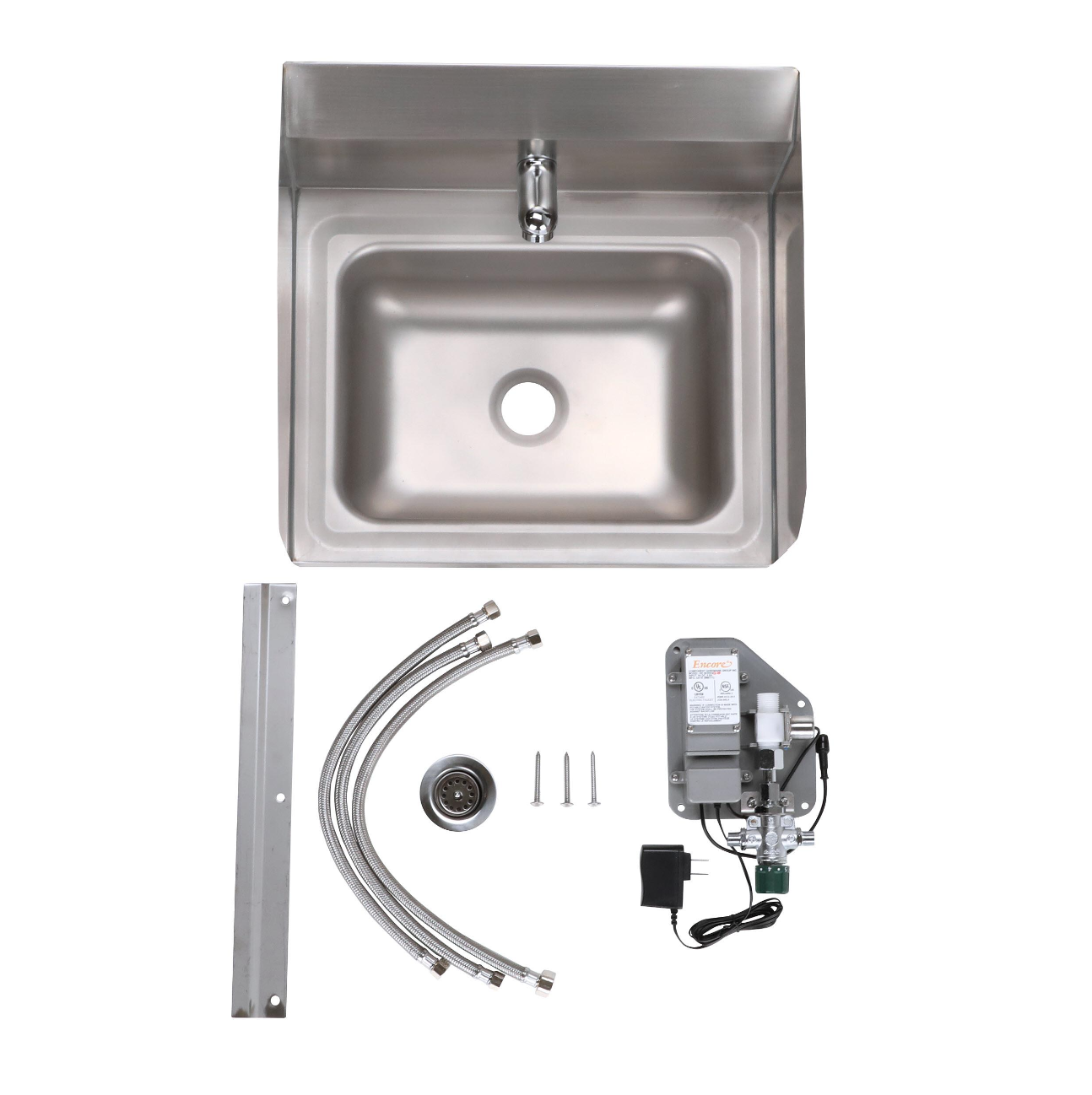 Intelli-Flo EZ Electronic Hand Wash Station with Side Splashes, AC Power, Thermostatic Mixing Valve and 1.5 gpm Laminar Flow