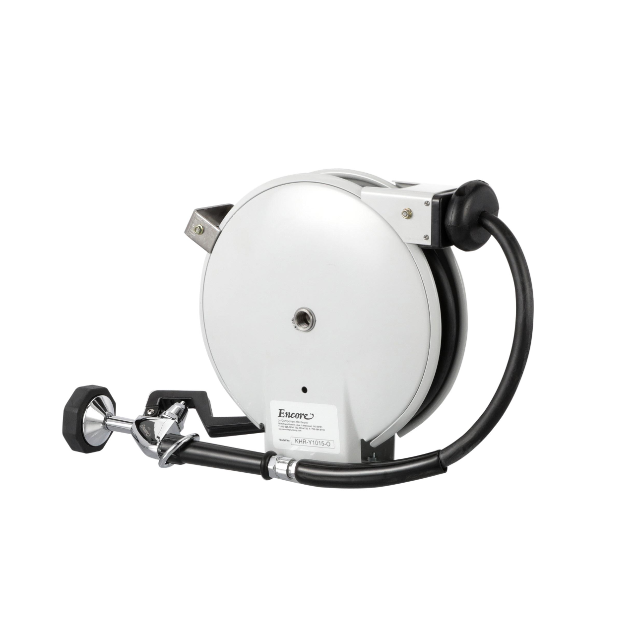 Encore® Hose Reel with 15 ft. Hose, Open Powder Coated Reel Assembly, 3/8" NPT Inlet and 3.3 gpm Spray Valve