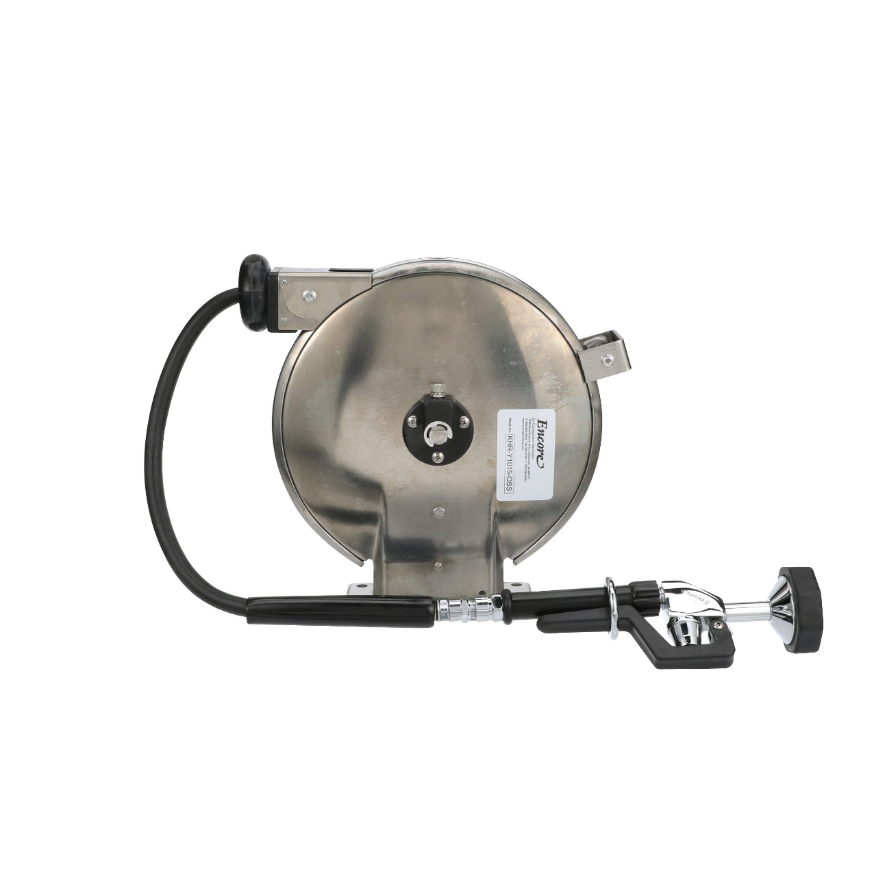 Encore® Hose Reel with 15 ft. Hose, Open Stainless Steel Reel Assembly, 3/8" NPT Female Inlet and 3.3 gpm Spray Valve