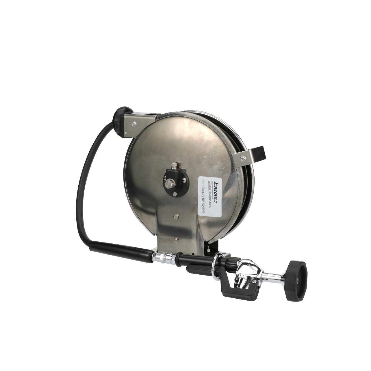 Encore® Hose Reel with 15 ft. Hose, Open Stainless Steel Reel Assembly, 3/8" NPT Female Inlet and 3.3 gpm Spray Valve