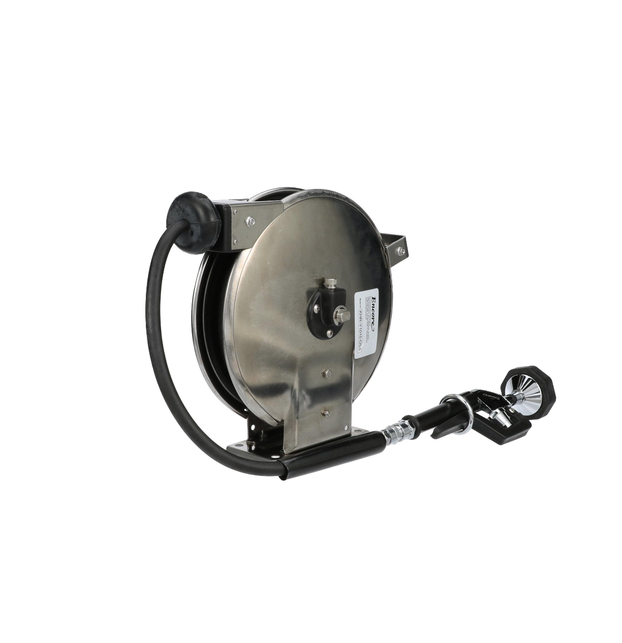 Encore® Hose Reel with 15 ft. Hose, Open Stainless Steel Reel Assembly, 3/8" NPT Female Inlet and 3.3 gpm Spray Valve