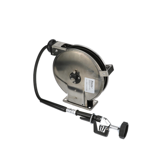 Encore® Hose Reel with 15 ft. Hose, Open Stainless Steel Reel Assembly, 3/8" NPT Female Inlet and 3.3 gpm Spray Valve