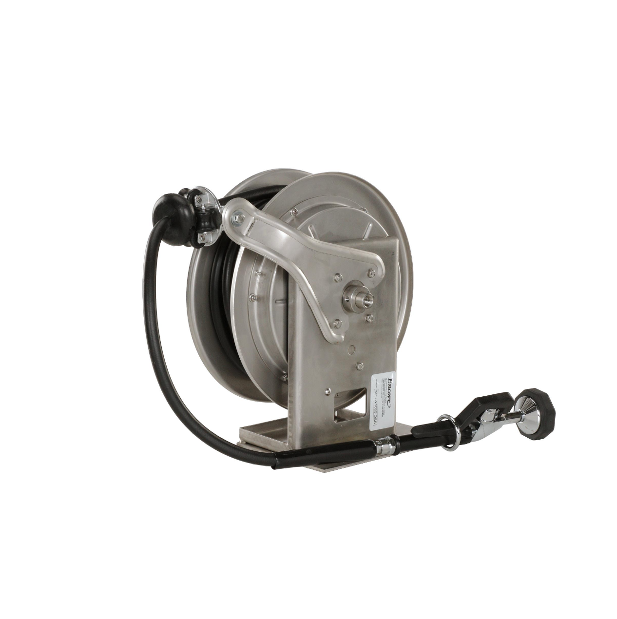 Encore® Hose Reel with 30 ft. Hose, Open Stainless Steel Reel Assembly, 3/8" NPT Inlet and 3.3 gpm Spray Valve