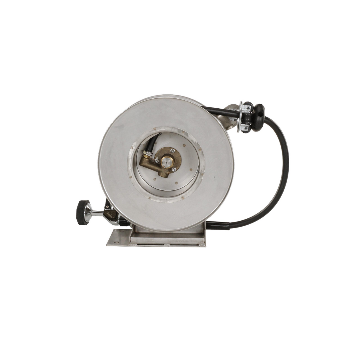 Encore® Hose Reel with 35 ft. Hose, Open Stainless Steel Reel Assembly, 3/8" NPT Inlet and 3.3 gpm Spray Valve